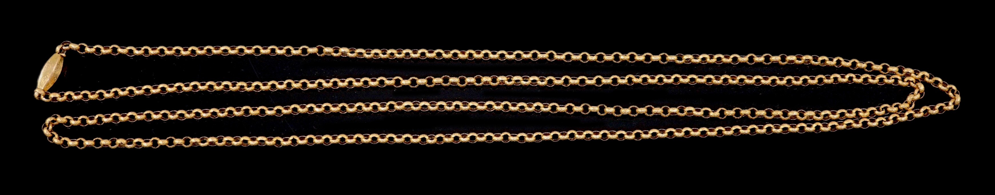 An early 19th century gold guard chain